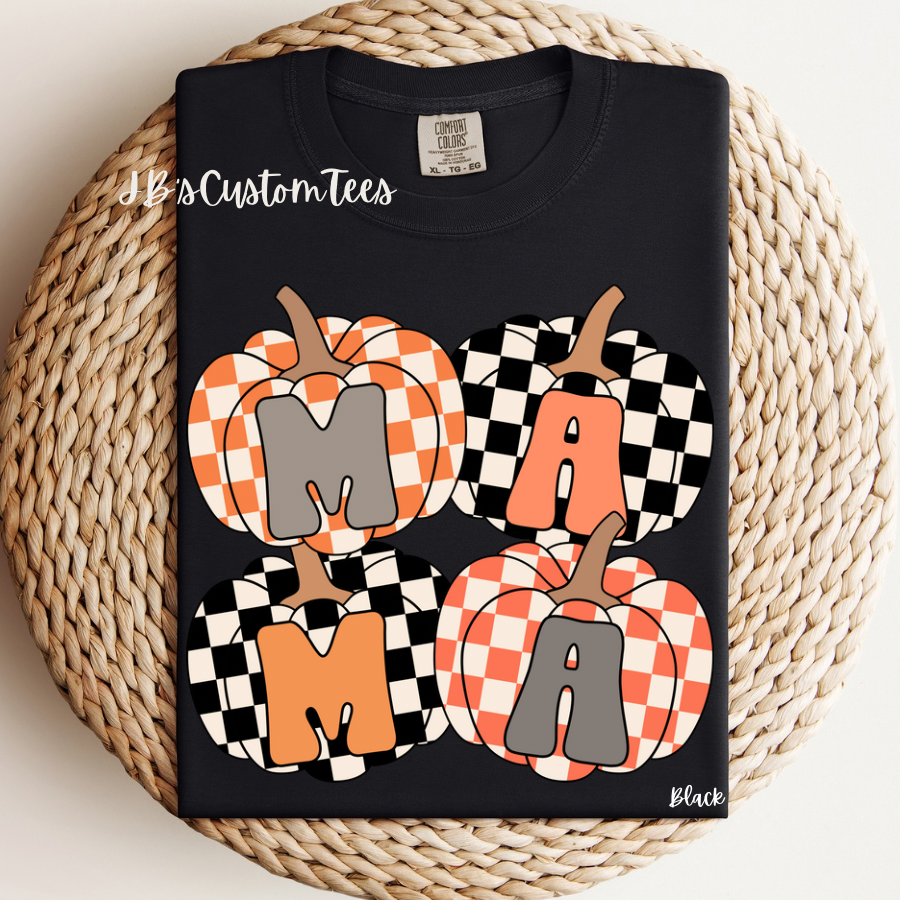 Mama Checkered Pumpkins CC Tee