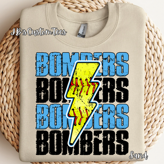 Lightening Bolt Bombers Gildan Long Sleeve