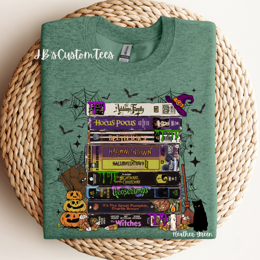 Retro Halloween VHS Tapes Sweatshirt