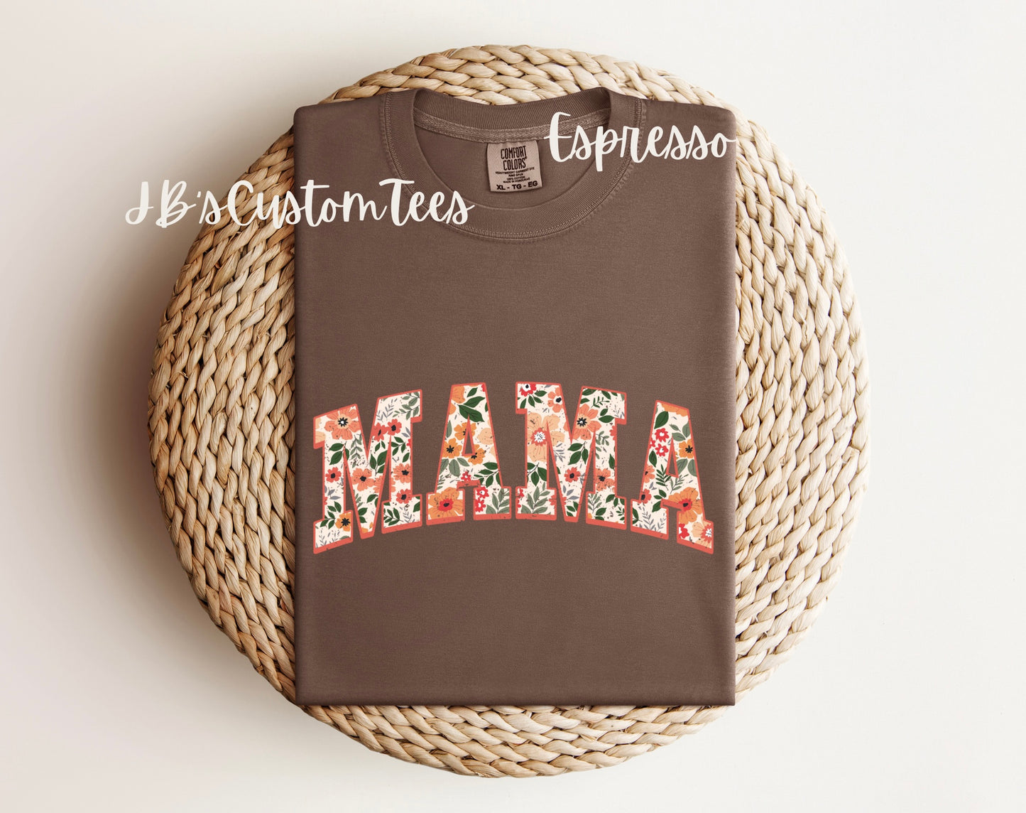 Floral MAMA Comfort Colors Tee