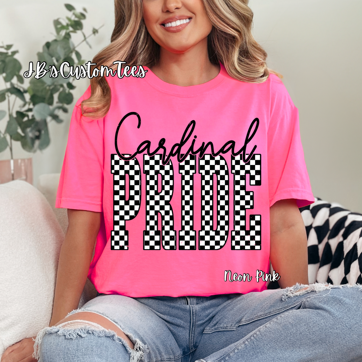 Neon Pink Cardinal Pride Comfort Color Tees