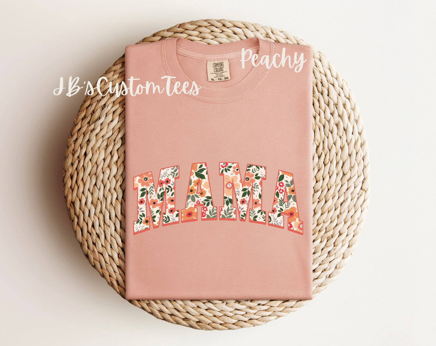 Floral MAMA Comfort Colors Tee