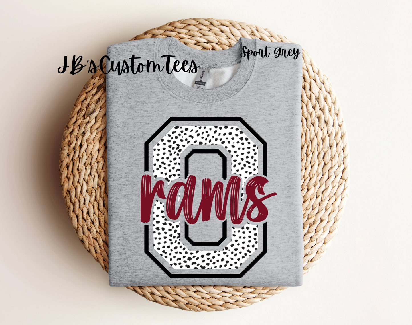 Owasso Ram Dalmation Crewneck