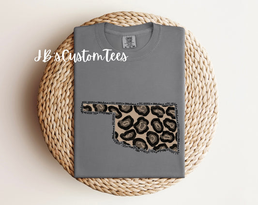 Leopard Oklahoma Comfort Colors Tee