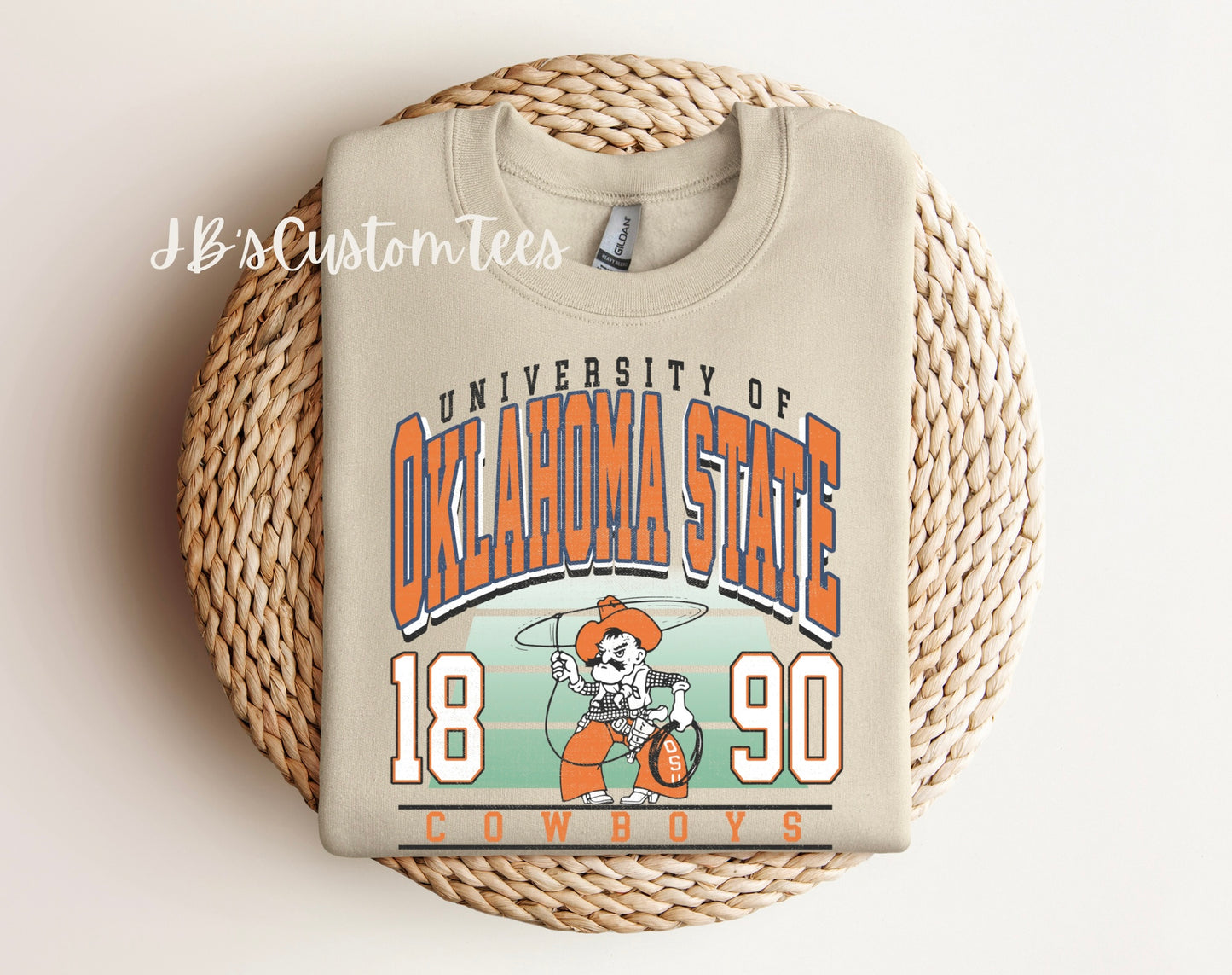 Oklahoma State or Oklahoma Sooners Vintage Style Crewneck