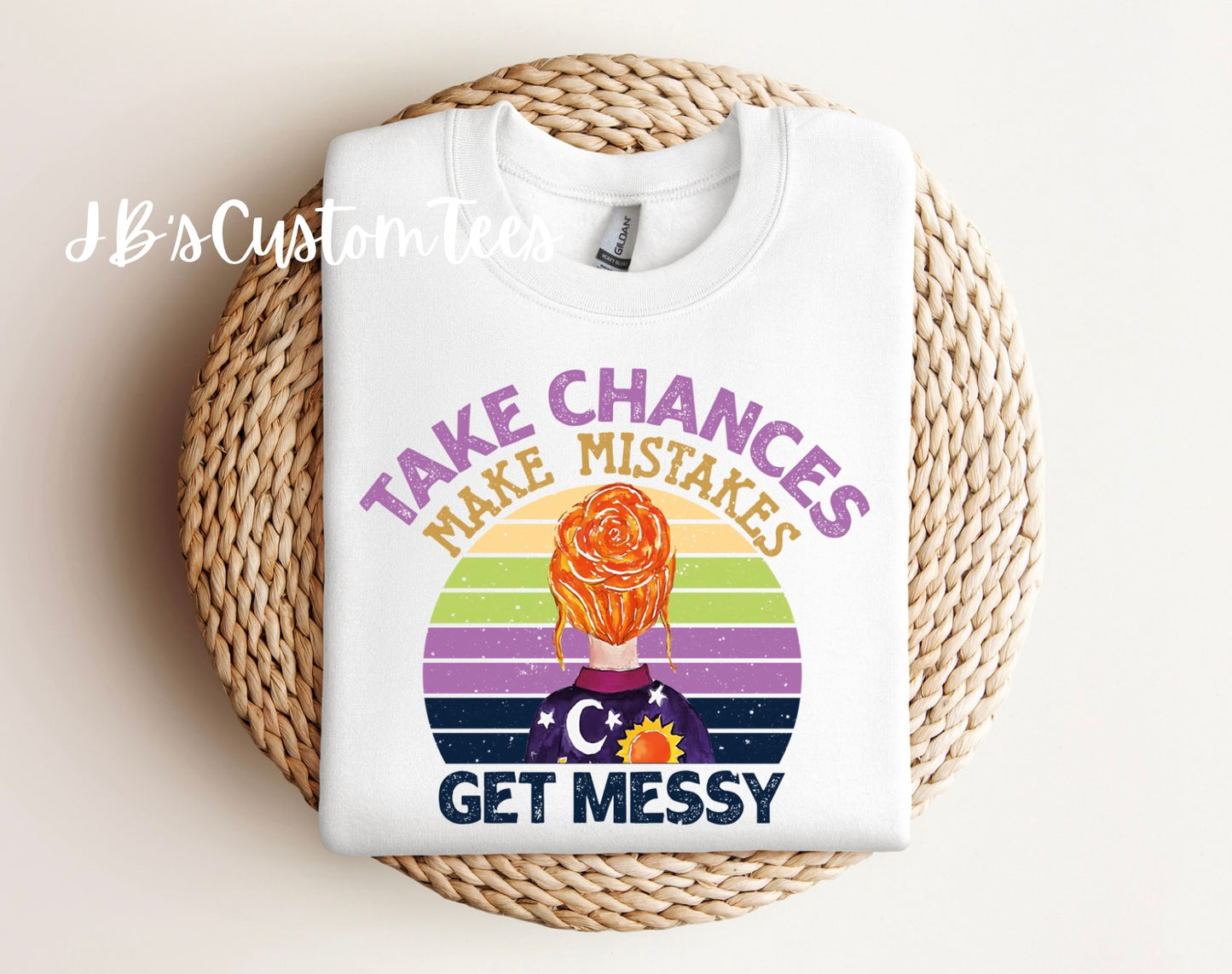 Take Chances Make Mistakes Get Messy - Ms. Frizzle Gildan Crewneck