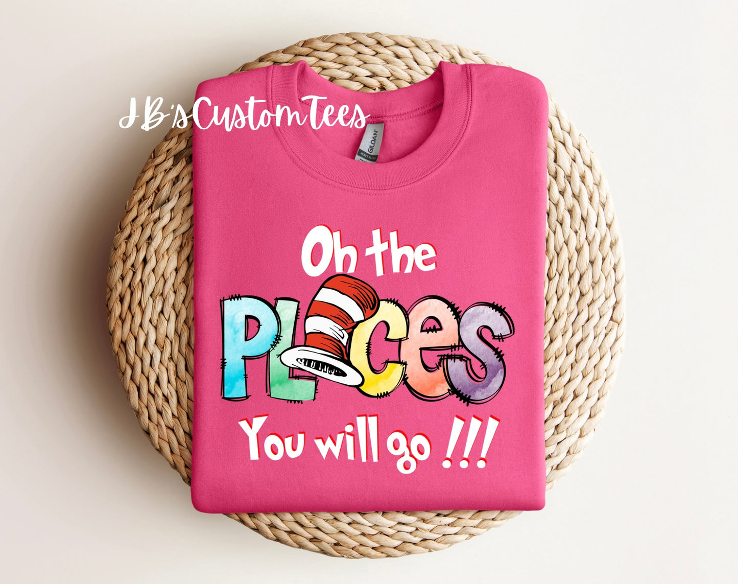 Dr. Seuss “Oh The Places You Will Go” Gildan Tee