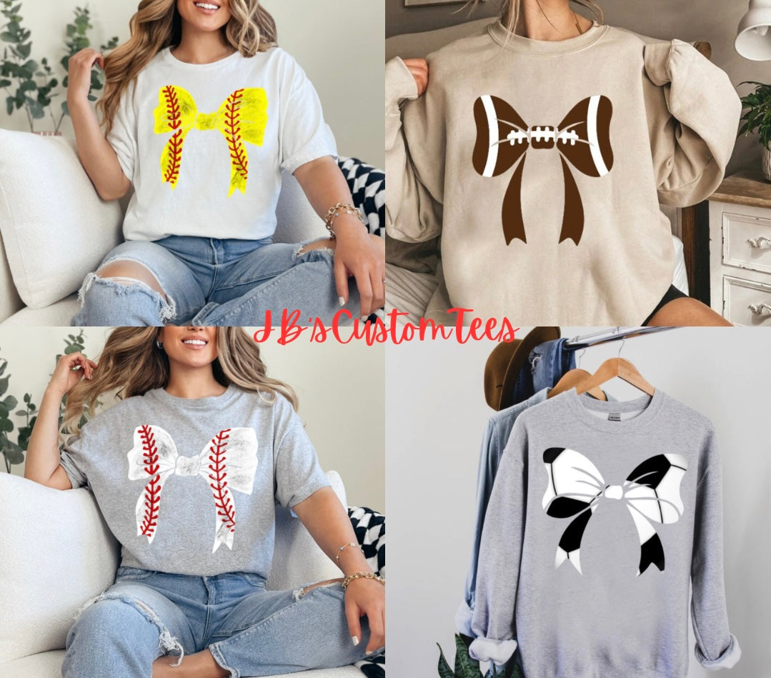 Trendy Sport Bow Crewneck With Name on Sleeve