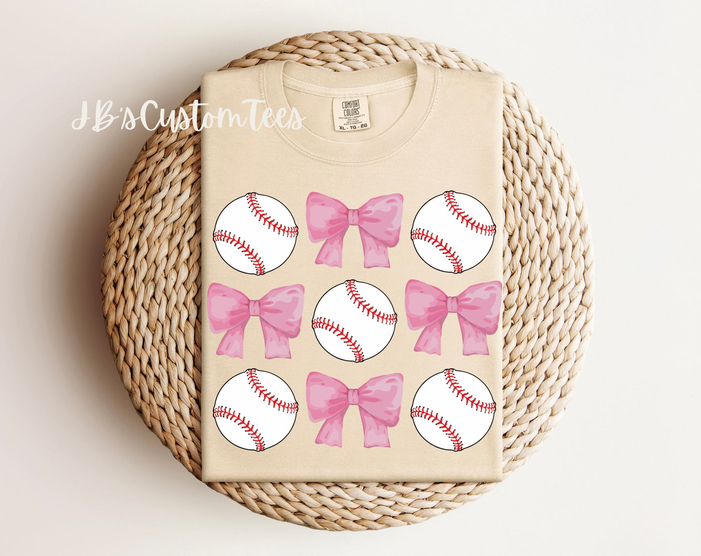 Pink Bows & Sport Balls - Comfort Colors Tee