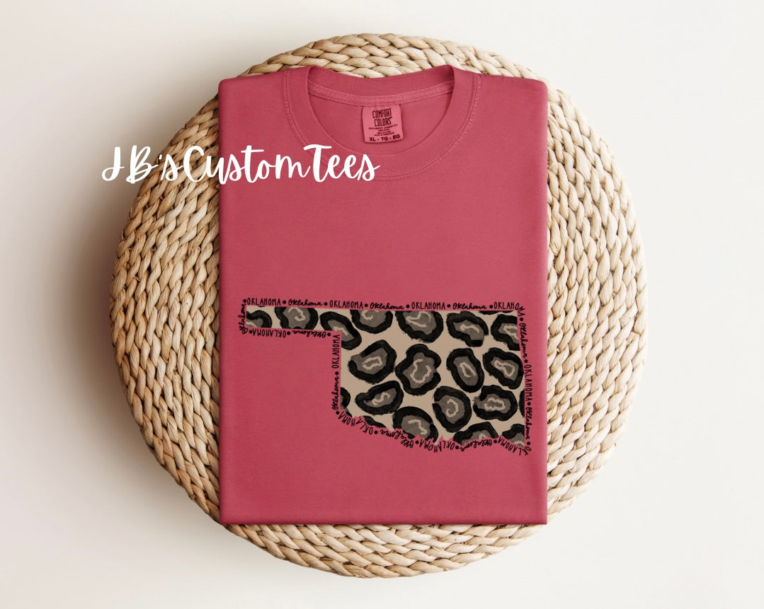 Leopard Oklahoma Comfort Colors Tee