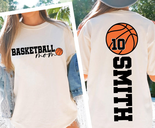 Custom Basketball Mom - Add name & number to special order instructions before checking out.