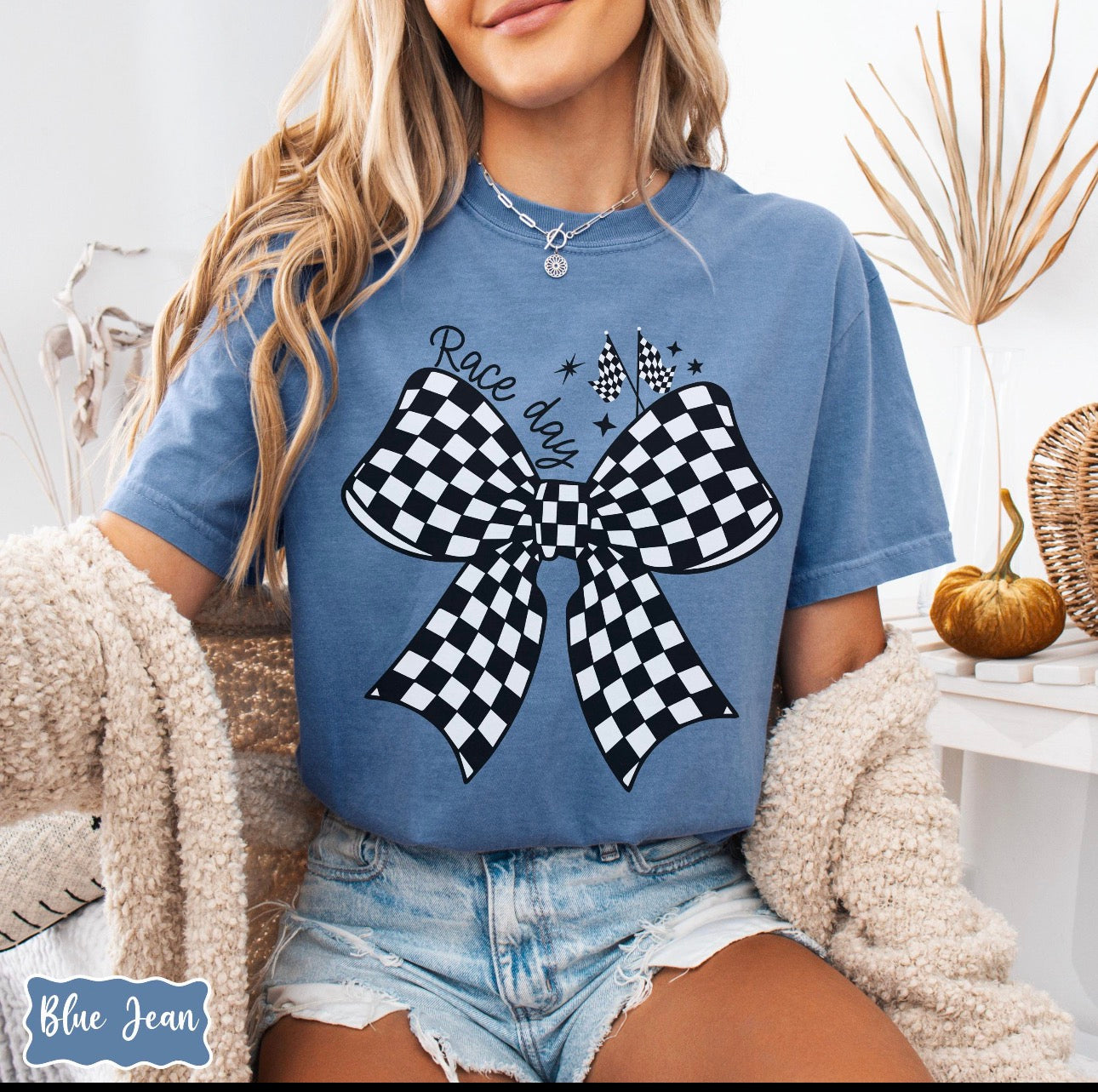 Race Day Checkered Bow