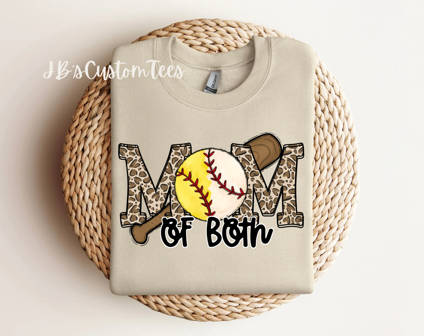 Baseball/Softball Mom of Both Gildan Tee/Sweatshirt