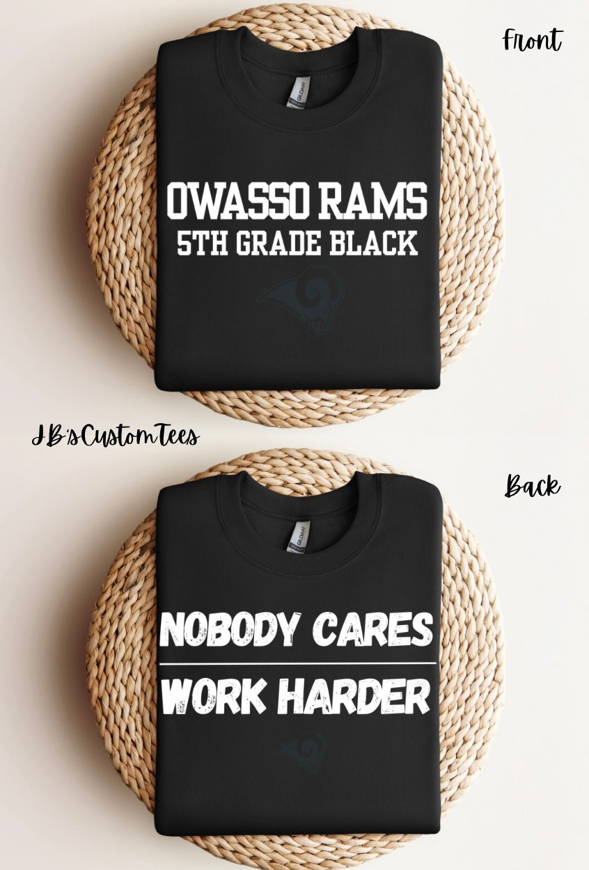 Owasso Rams 5th Grade Black Youth Tee