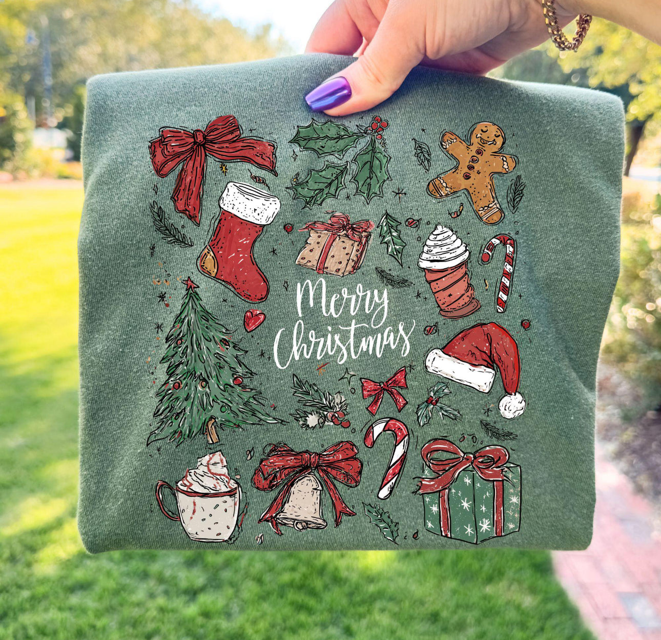 Retro Christmas Doodle Collage