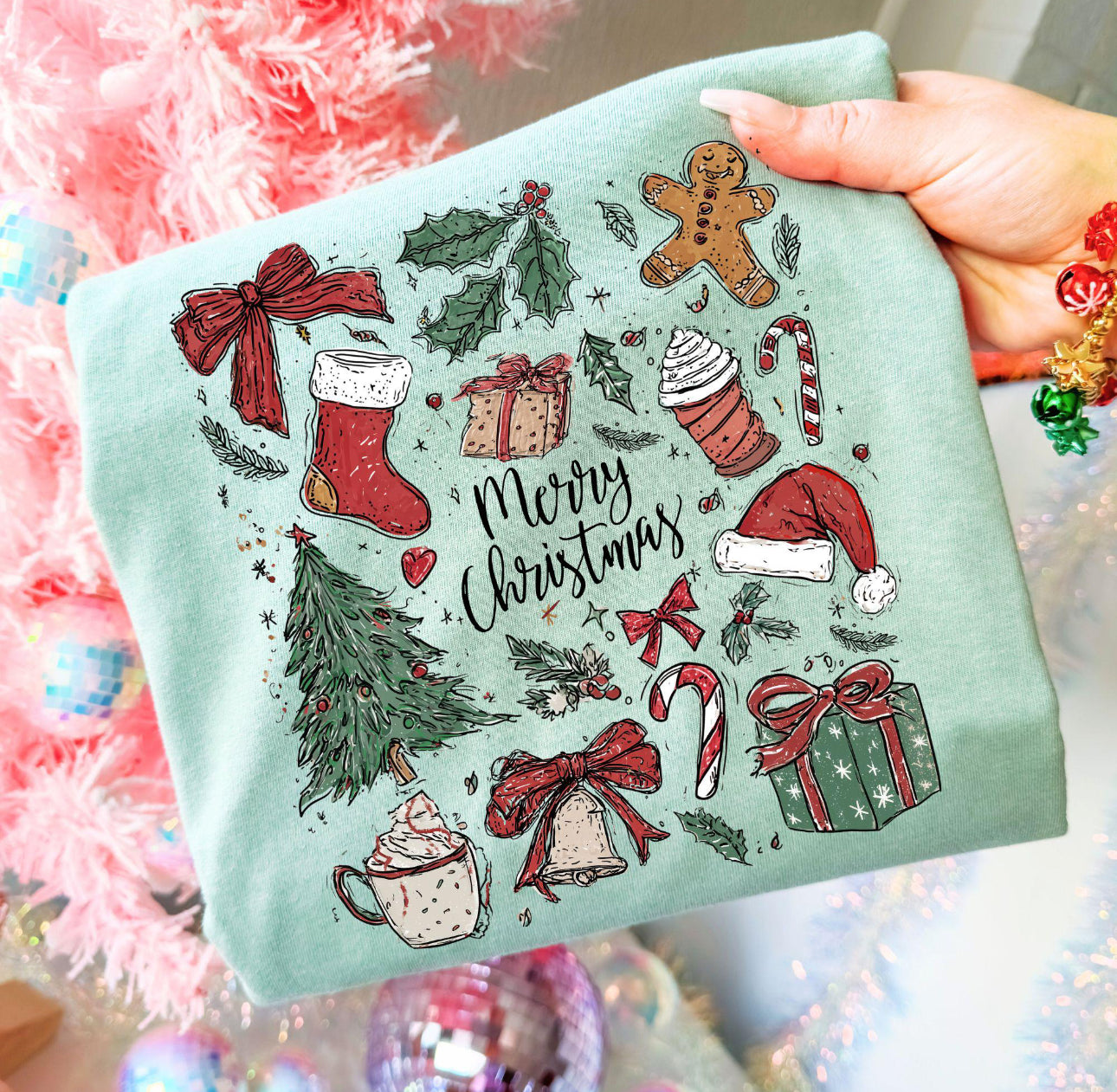 Retro Christmas Doodle Collage