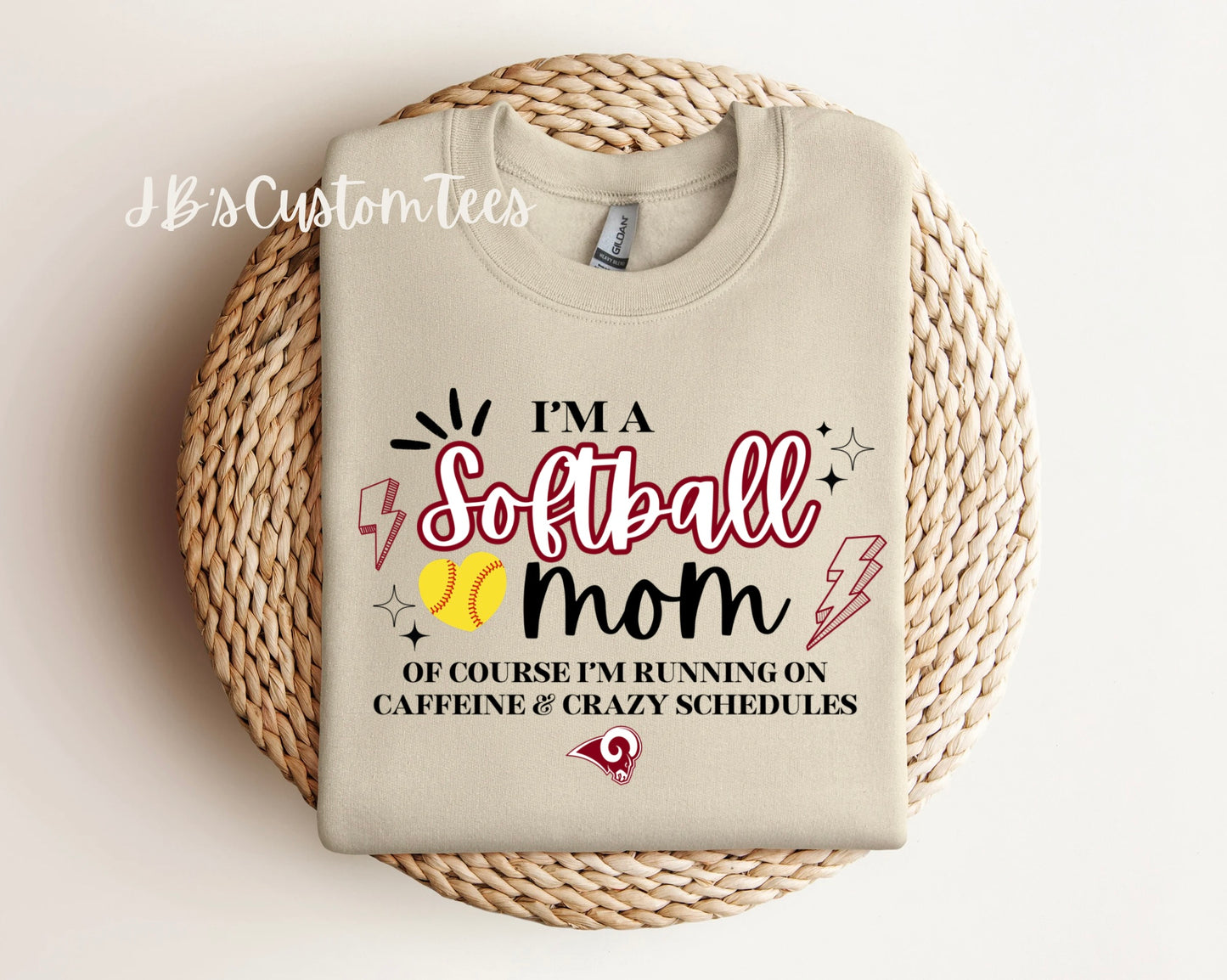 I’m A Softball Mom (White Version) - Gildan Sweatshirt