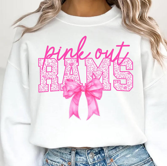 Pink Out Rams - Floral Bow