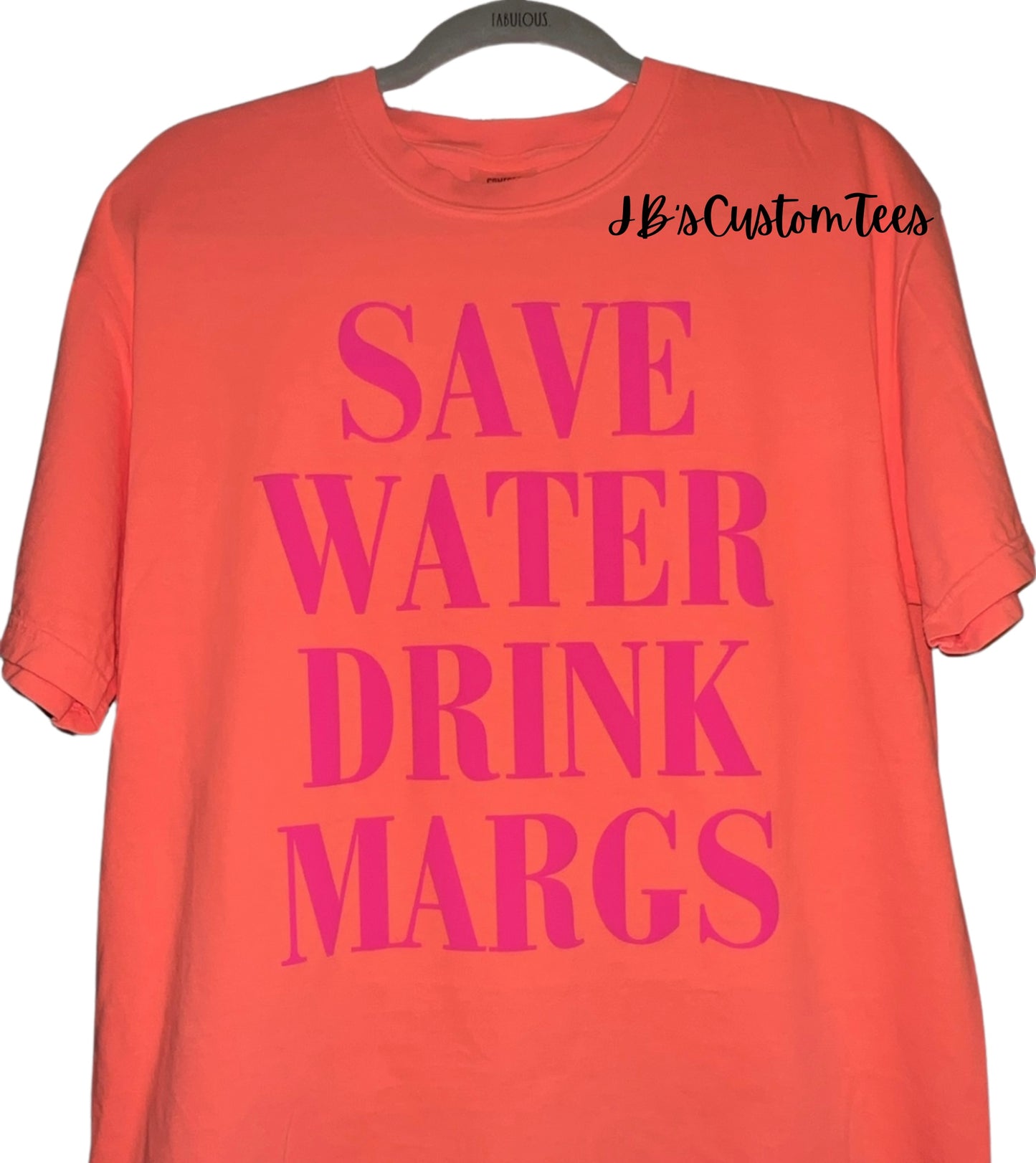 Save Water Drink Margs - Neon Red Orange Comfort Colors Tee