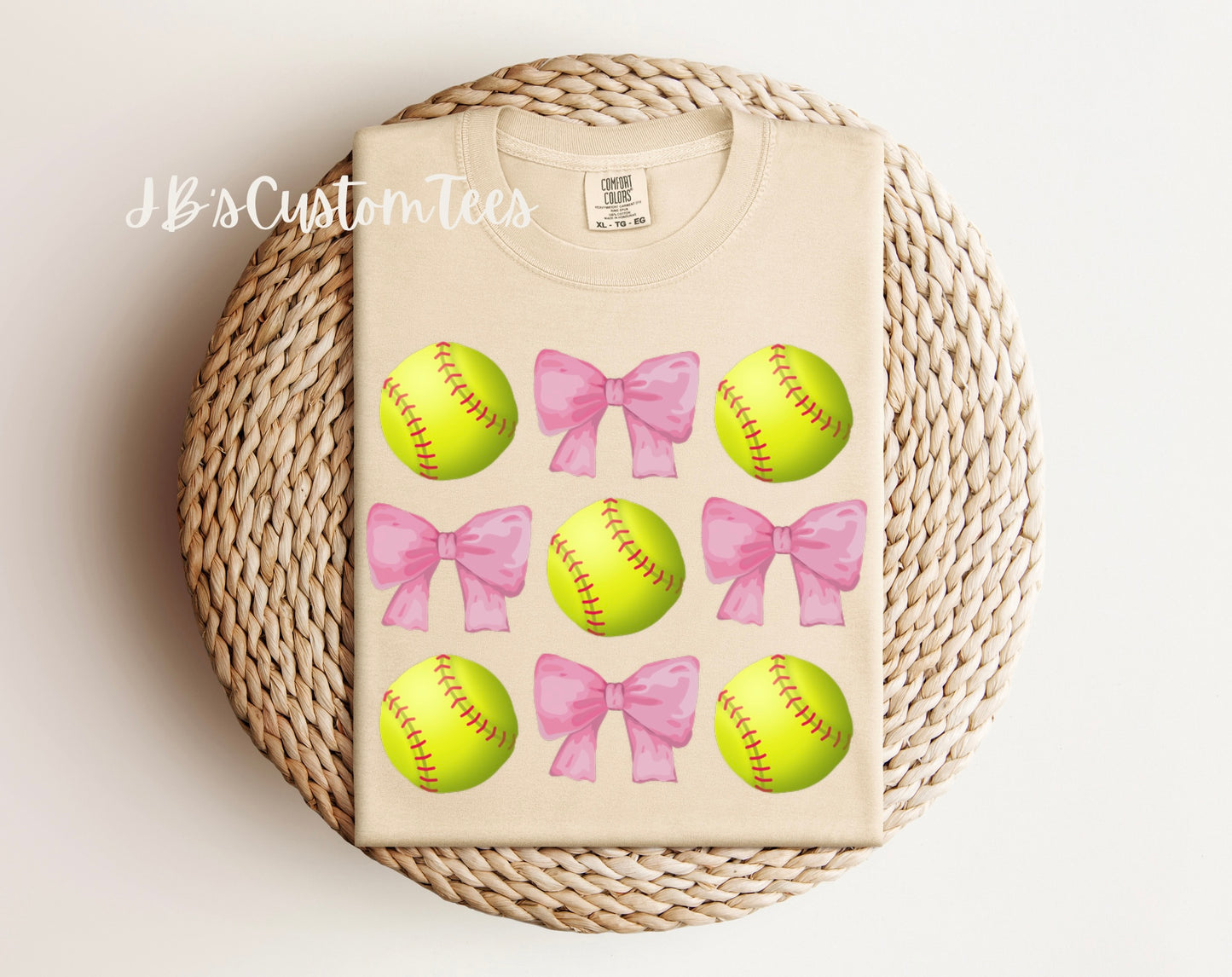 Pink Bows & Sport Balls - Comfort Colors Tee