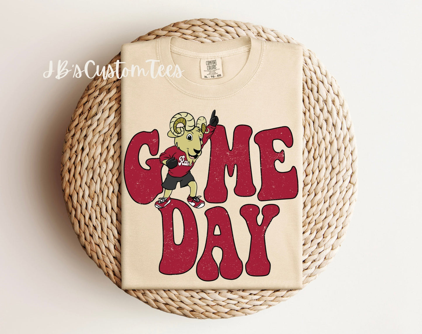 Game Day Retro Rambo Comfort Colors Ivory Sweatshirt