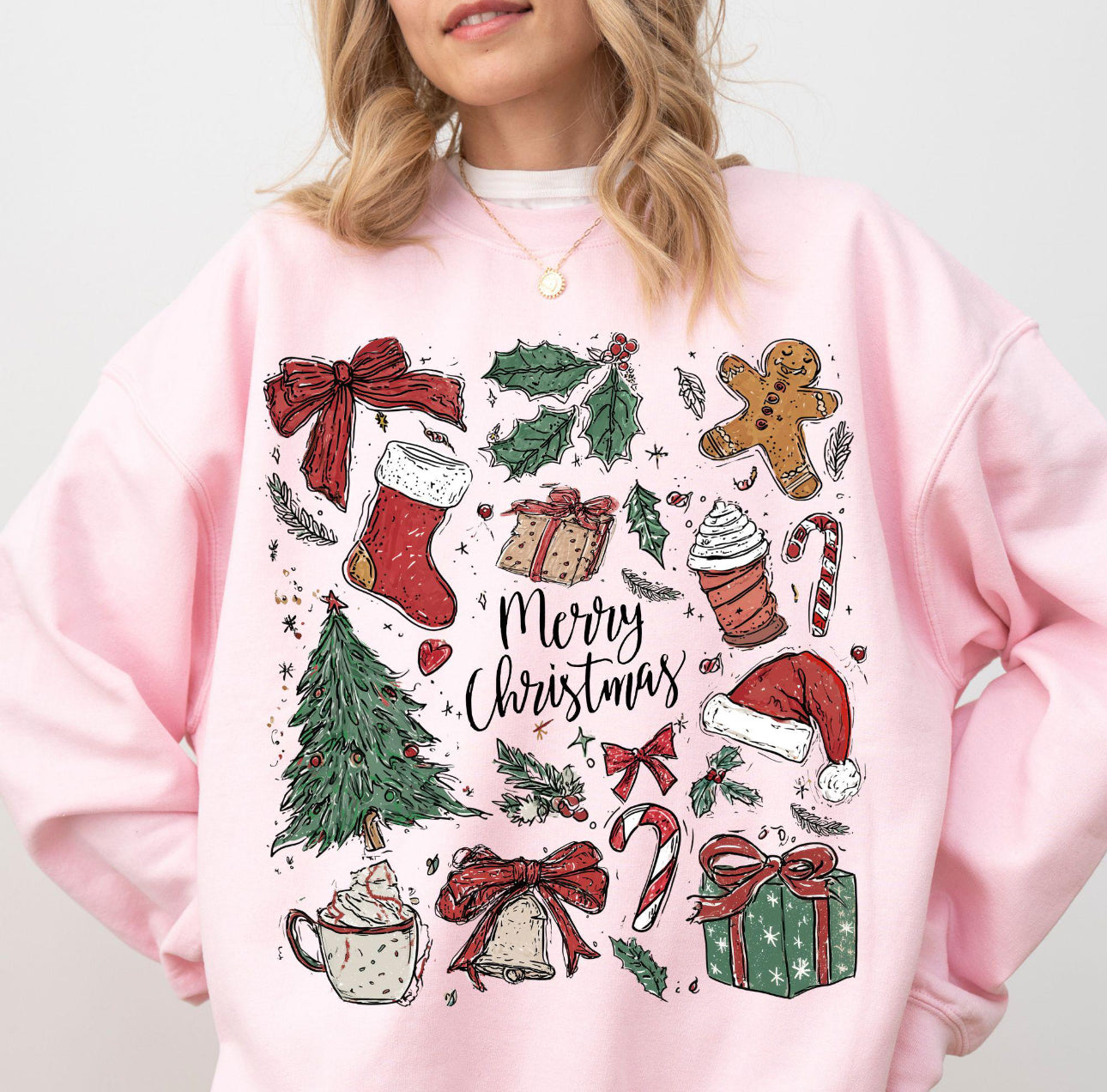 Retro Christmas Doodle Collage