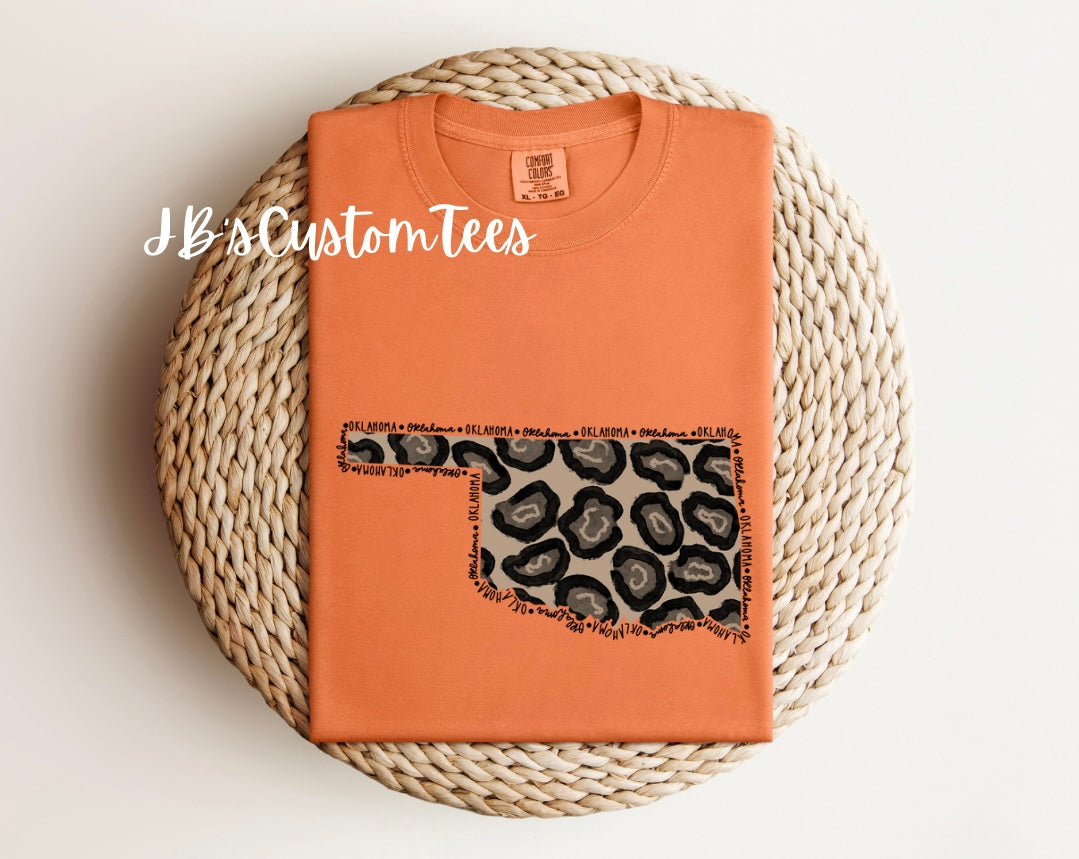 Leopard Oklahoma Comfort Colors Tee