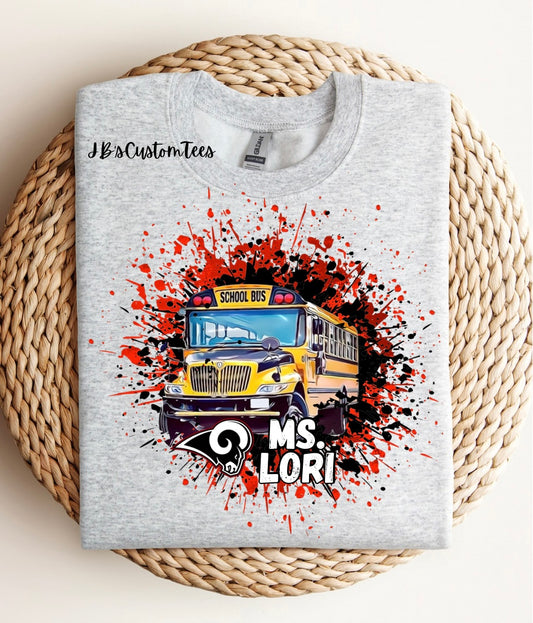 Ram Paint Splatter School Bus