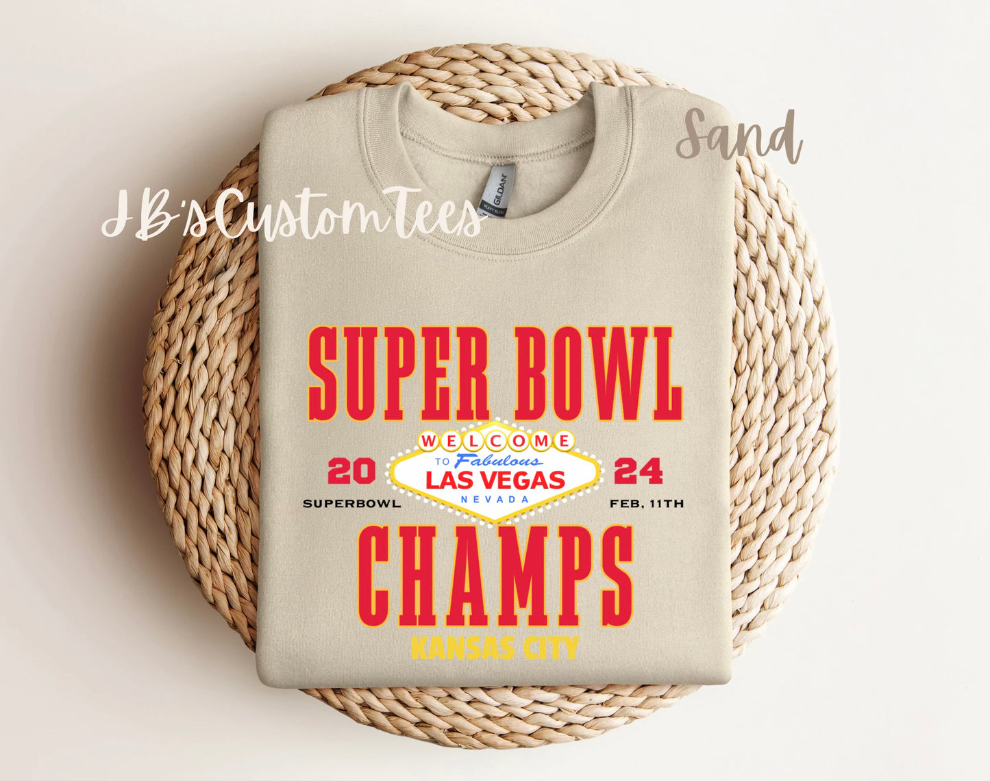 KC Chiefs Super Bowl Champions Crewneck Sand