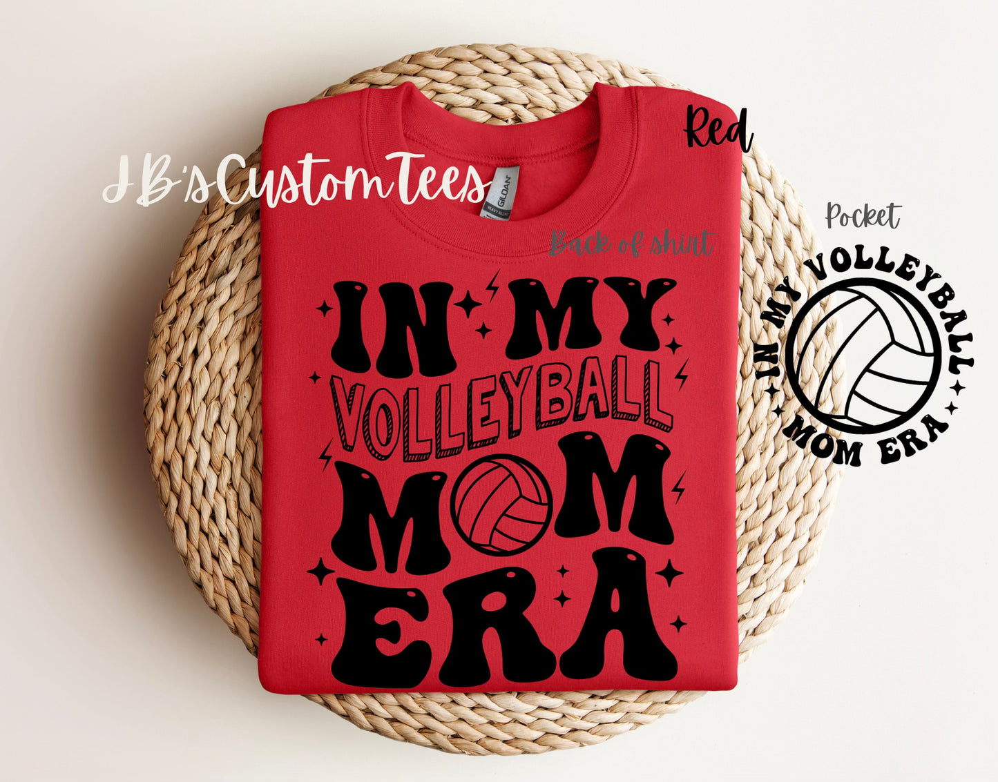 "In My Volleyball Mom Era" Crewneck-Black Writing