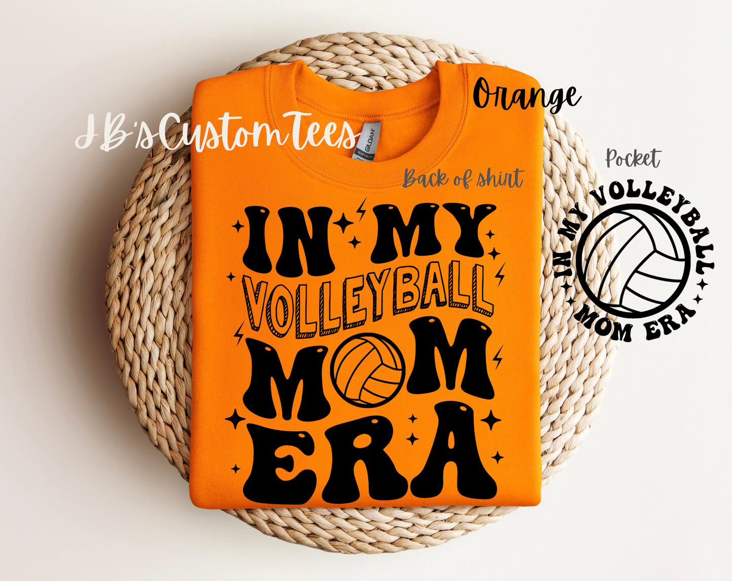 "In My Volleyball Mom Era" Crewneck-Black Writing