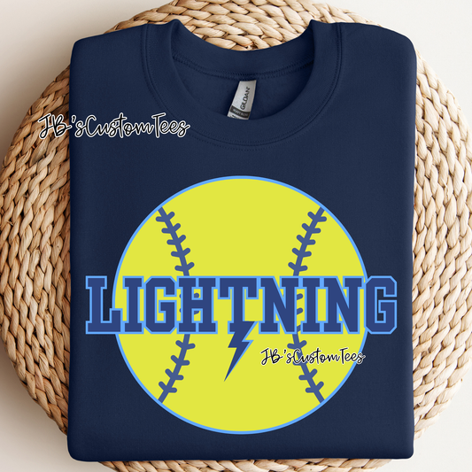 Custom Lightning Softball Tee 2