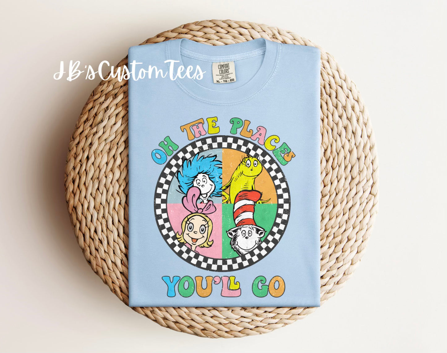 Dr. Seuss “Oh the places you’ll go” (Checkered) Comfort Colors