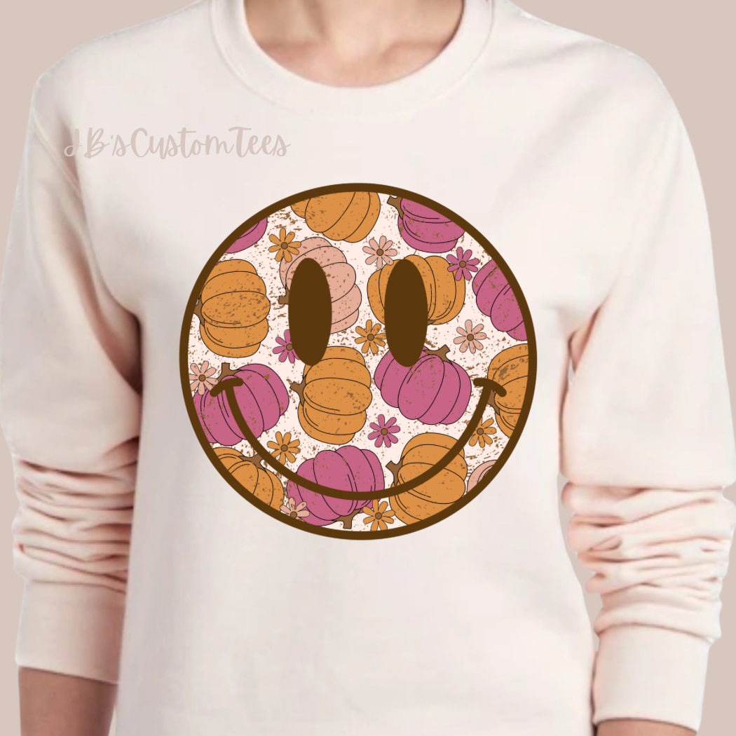 Boho Pumpkin Smiley Sweatshirt