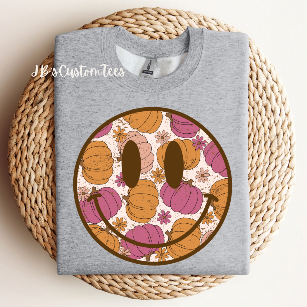 Boho Pumpkin Smiley Sweatshirt