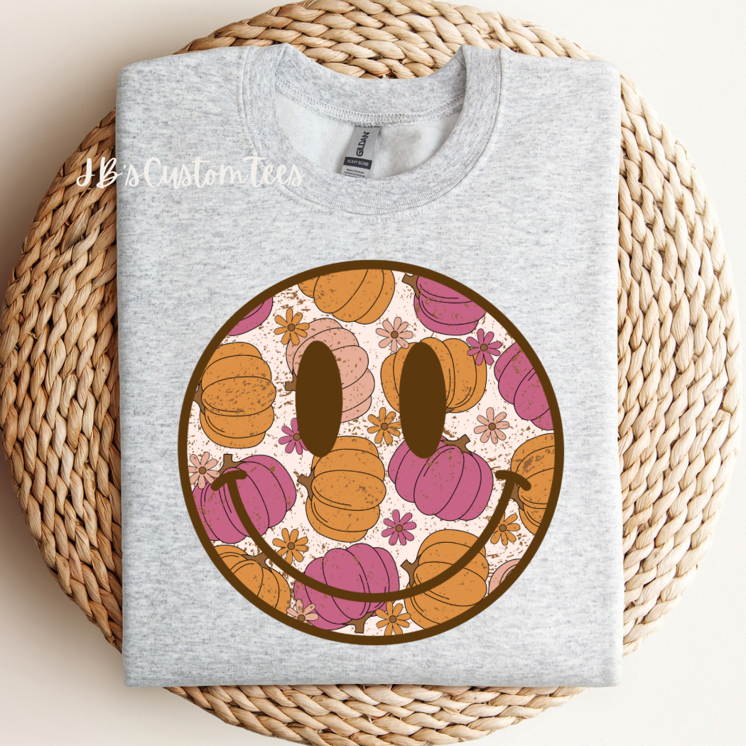 Boho Pumpkin Smiley Sweatshirt