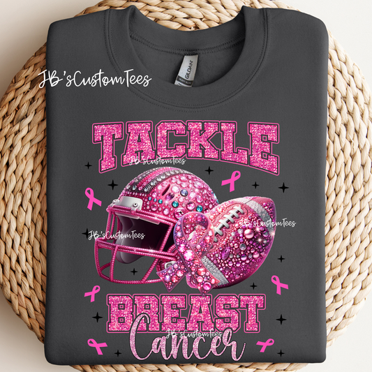 Faux Glitter Tackle Breast Cancer