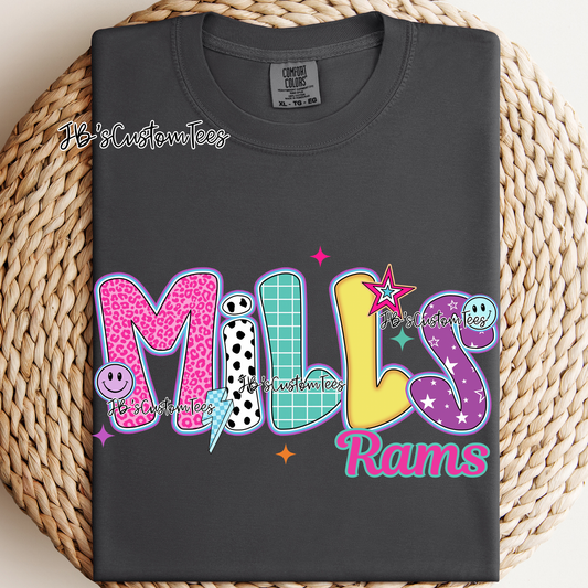Mills - Preppy Doodle School Spirit Tee