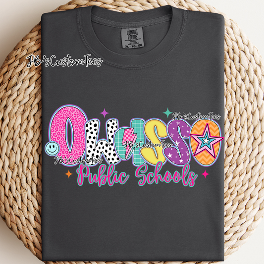 Owasso Public Schools - Preppy Doodle School Spirit Tee