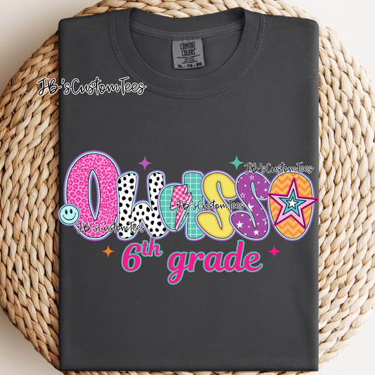 Owasso 6th Grade - Preppy Doodle School Spirit Tee