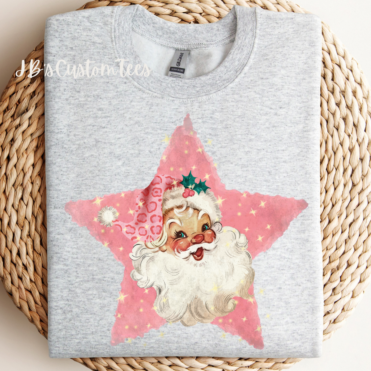 Retro Pink Santa Star Sweatshirt