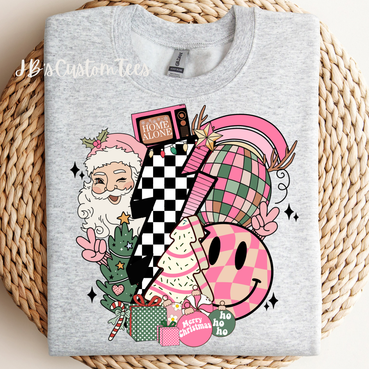 Pink Retro Christmas Sweatshirt