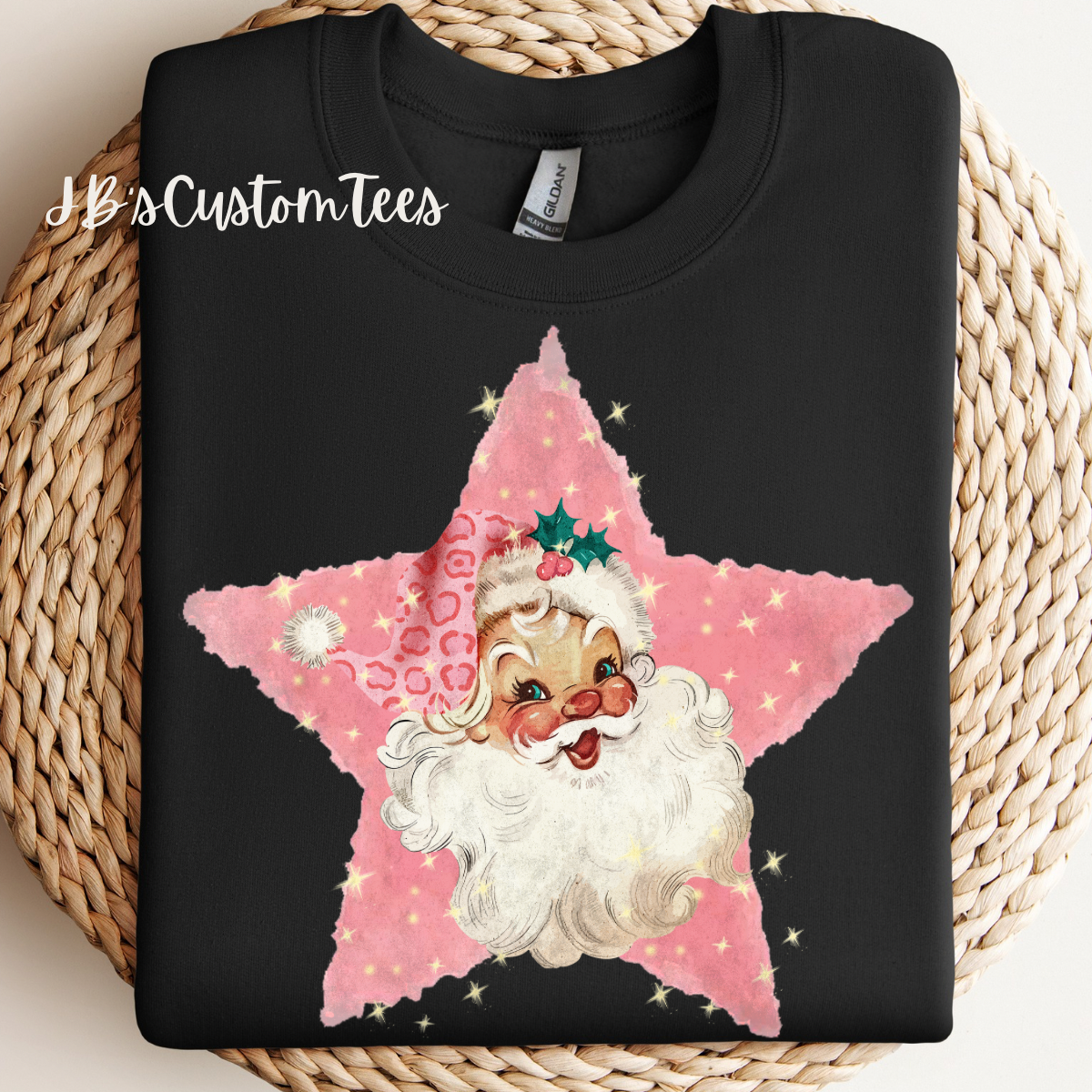 Retro Pink Santa Star Sweatshirt