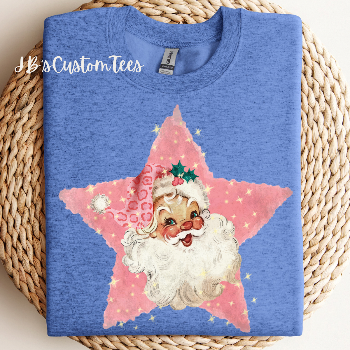 Retro Pink Santa Star Sweatshirt