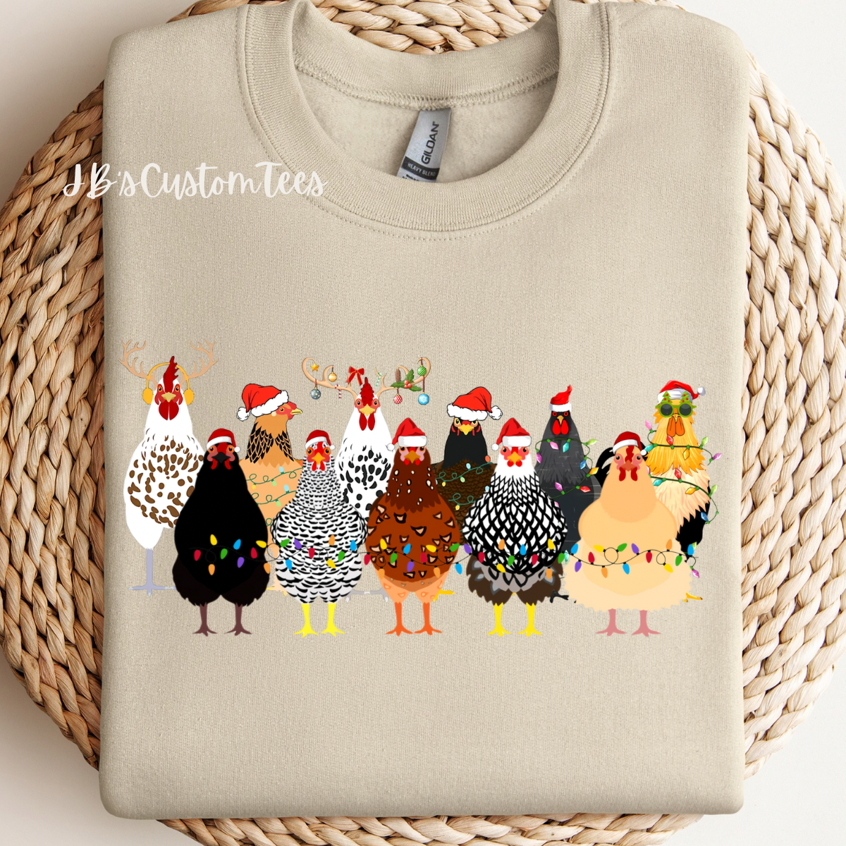 Christmas Cows & Chickens Sweatshirt