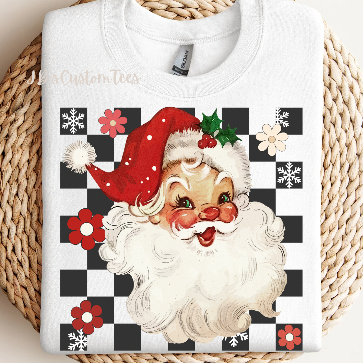 Checkered Retro Santa Sweatshirt