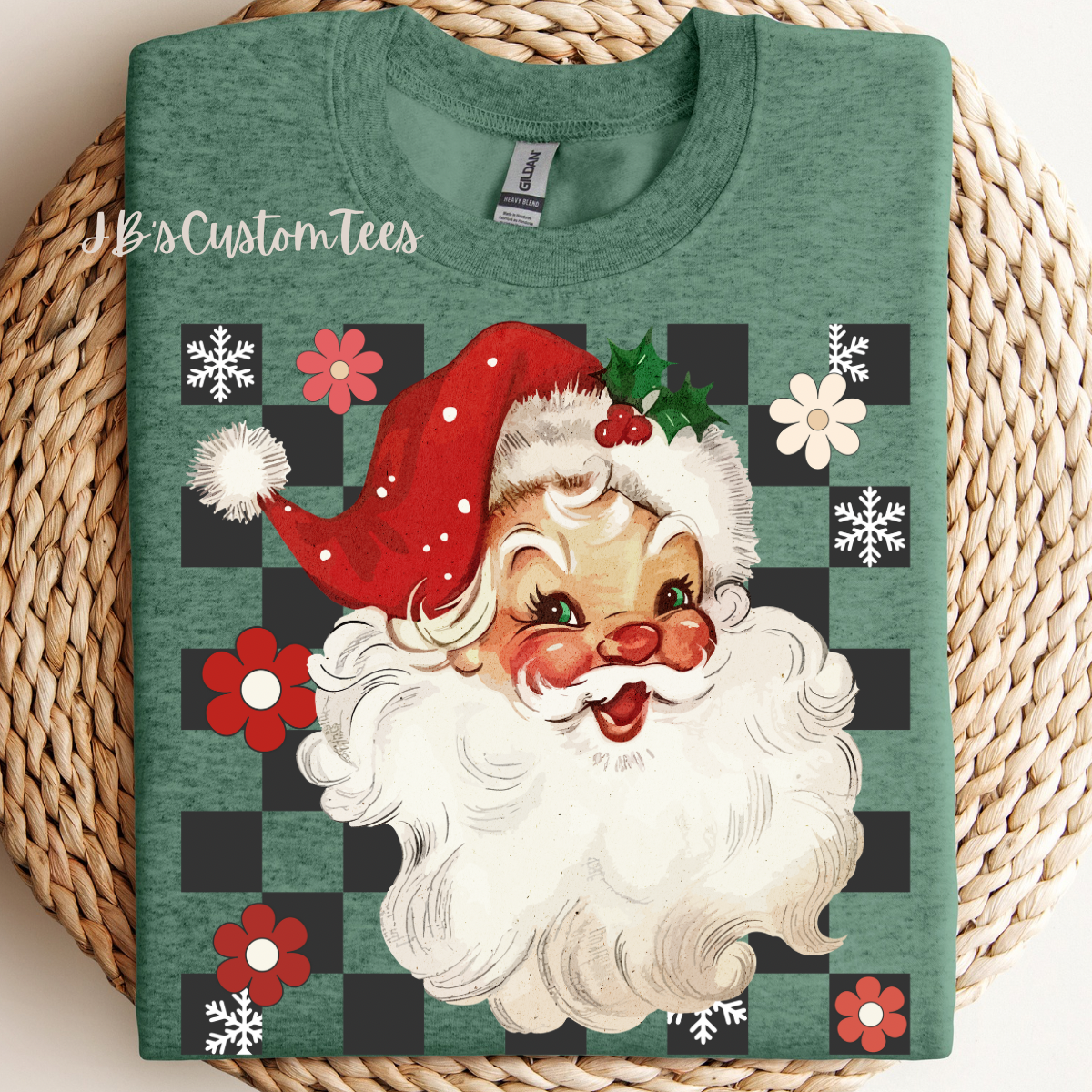 Checkered Retro Santa Sweatshirt