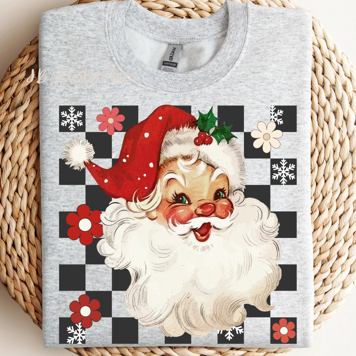 Checkered Retro Santa Sweatshirt