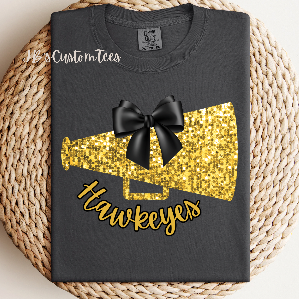 Hawkeyes Cheer Pepper Comfort Colors Tee