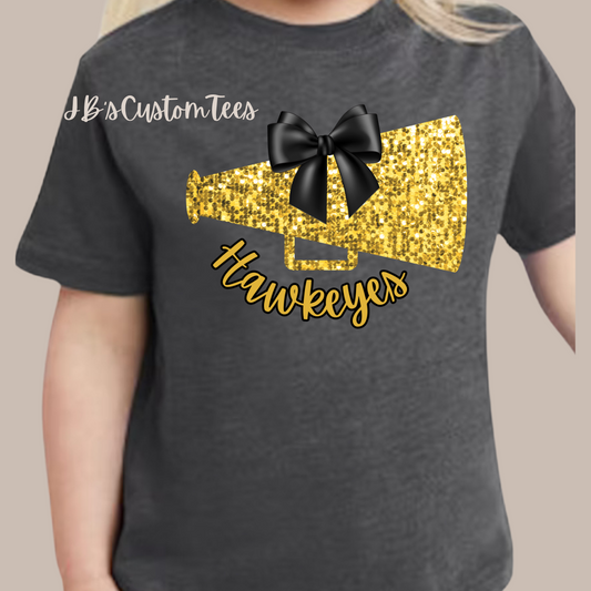 Hawkeyes Cheer Vintage Smoke Toddler Tee